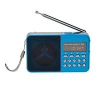 Portable FM Wireless Radio with Headphone Jack U Disk/SD Card/TF Card Antenna Radio Outdoor MP3 Player Portable Mini Speaker USB Charging(Blue)