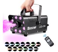 Portable Fog Machine, 500W Smoke Machine with 8 LED and 13 Colors Light Effects, 2-in-1 Wireless Remote Control Automatic Spray, Mini Stage Fogger for Wedding Christmas Halloween Party Stage Show