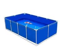 Portable Foldable Above Ground Pond with Steel Frame and Drain Valve for Outdoor Goldfish Breeding and Aquarium Use