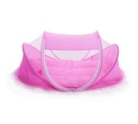 Portable Foldable Baby Bed Crib Mattress Pillow and Tent - Pink | Travel-Friendly Infant Sleeping Solution