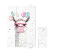 Portable Foldable Baby Travel Changing Mat | Soft, Waterproof, Compact Diaper/Nappy Changer | 40x60 cm (Crazy Llama)