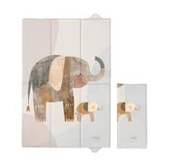 Portable Foldable Baby Travel Changing Mat | Soft, Waterproof, Compact Diaper/Nappy Changer | 40x60 cm (Elephant Family)