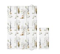 Portable Foldable Baby Travel Changing Mat | Soft, Waterproof, Compact Diaper/Nappy Changer | 40x60 cm (New Woodland)