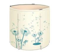 Portable Foldable Bathtub Adult Family Grand SPA Tub, Eco-Friendly Movable Camping Bathtub, Soaking Freestanding Comfortable Thicken Bath Tub Bucket(Misty White,Diameter 70 * 68cm)