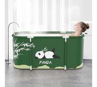Portable Foldable Bathtub,Foldable Soaking Bathtub for Adults, Freestanding Bathtubs, Hot Bath Tub, Ice Bath, Family Bathroom SPA Tub 47.2x19.7x21.7inch (Panda)