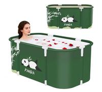 Portable Foldable Bathtub,Foldable Soaking Bathtub for Adults, Freestanding Bathtubs, Hot Bath Tub, Ice Bath, Family Bathroom SPA Tub 47.2x19.7x21.7inch (Panda)