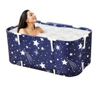 Portable Foldable Bathtub for Adults, Freestanding PVC Home Spa Soaking Tub with Thermal Insulation, Dual Drain System, Non-Inflatable Bath Barrel for Small Bathrooms