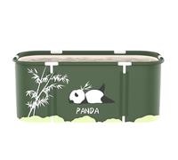 Portable Foldable Bathtub for Adults, Large Soaking Bathtub with Cushion and Backrest for Hot Shower and Ice Bath Family Bathroom SPA Tub 45.3 * 19.7 * 23.6Inch (Panda)