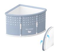 Portable Foldable Bathtub for Adults, No Installation Soaking Bath Tub for Hot Shower and Ice Bath, Folding Freestanding Fan Shaped SPA Baths Tub fors Shower Stall,Max Load 130kg,90x73cm Grey