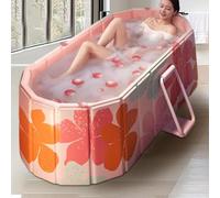 Portable Foldable Bathtub, Freestanding Soaking Bathtub, Hot Bath Ice Bath Tub With Two Drain Ports, Sauna Bath Tub For Adults, Bathroom Soaking Bathtubs For Shower 150x55x50cm