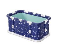 Portable Foldable Bathtub, Freestanding Soaking Installation-Free Large Soaking Bathtub Family Bathroom SPA Tub Hot Bath Ice Bath Adult SPA for Adults Kids, Starry Blue