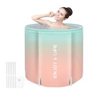 Portable Foldable Bathtub, Separate Family Bathroom SPA Tub, Soaking Standing Bath Tub for Shower Stall, Efficient Taintenance of Temperature, Ideal for Hot Bath Ice Bath (Pink 47)