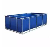 Portable Foldable Canvas Fish Pond 2x2x0.5m - Durable Water Tank for Koi with Steel Pipes, Ideal for Above-Ground Outdoor & Indoor Water Storage, Includes Drain Valve