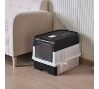 Portable Foldable Cat Litter Box With Anti-Splash Cover And Plastic Scoop - Easy To Clean And Install Pet Toilet With Lid