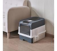 Portable Foldable Cat Litter Box With Anti-Splash Cover And Plastic Scoop - Easy To Clean And Install Pet Toilet With Lid