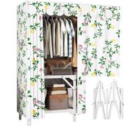 Portable Foldable Closet, Steel Tube Frame Fabric Wardrobe for Bedroom Storage, Easy to Assemble Space-Saving Solution