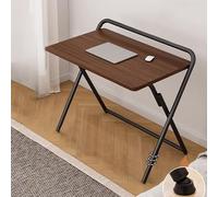 Portable Foldable Computer Desk No Assembly Required 80x50 cm Home Office Table SpaceSaving Writing Station Walnut Color Ideal for Small Spaces