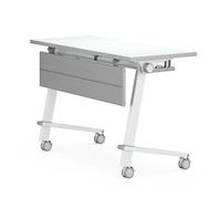 Portable Foldable Conference Table with Lock Flip Top & Privacy Flaps Rollable Design for Office Meetings Ideal for Secure Collaboration & SpaceSaving Solut