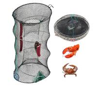 Portable Foldable Crab Net Trap for Prawns, Shrimp, Crayfish, Lobster & Bait - Heavy-Duty Fishing Pot Basket for Ocean, Lake, Dock & River Use