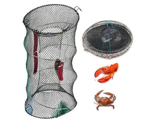 Portable Foldable Crab Net Trap for Prawns, Shrimp, Crayfish, Lobster & Bait - Heavy-Duty Fishing Pot Basket for Ocean, Lake, Dock & River Use