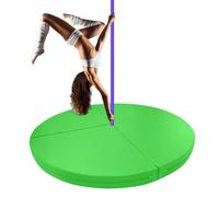 Portable Foldable Crash Mat for Pole Dancing & Aerial Fitness, Padded Protection Pad for Stripper Pole & Dance Routines, Green (63"x2") - 160cmx5cm