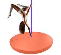 Portable Foldable Crash Mat for Pole Dancing & Aerial Fitness, Padded Stripper Pole Pad, 120cm x 3cm (47.2in x 1.2in), Safe Dance Routine Protection - Orange