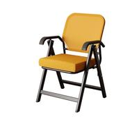 Portable Foldable Cushioned Chairs with Armrests Steel Frame Adult Backrest Perfect for Home Office Dorms Parties Outdoor Use (Orange)
