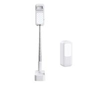 Portable Foldable Desktop Smartphone Stand Phone Bracket 130cm Max. Height with 360° Rotatable Phone Holder LED Fill-in Lights Remote Shutter for Live Online Chatting Video Recording Reading