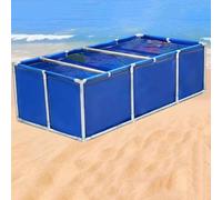Portable Foldable Fish Pond 2x1.5x0.8m - Outdoor Koi & Goldfish Tank with Water Pipes - Perfect for Backyard Gardens & Ornamental Fish Lovers