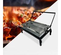 Portable Foldable Flip Barbecue Stove Charcoal Style Home Camping Universal Barbecue Skewer Grilled Fish Barbecue Multi functional Grill (black,large size)