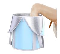 Portable Foldable Foot Bath Tub - Insulated Steaming Basin with Lid | Foot Spa for Travel Dorm Home | Large 28x13 Inch Heightened Design for Deep Soak Relaxation, Camping Pedicure