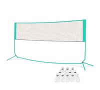 Portable Foldable Freestanding Net Stand with Poles for Badminton Tennis Volleyball Indoor Outdoor Use Includes Set Backpack Athletic Training Gear for Beach Sports Events