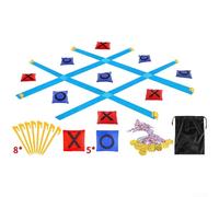 Portable Foldable Giant Tic-Tac-Toe Game Set, 1.2 x 1.2 m, Outdoor Lawn Yard Backyard Beach Camping, Hand-Eye Coordination, Children & Family(F)