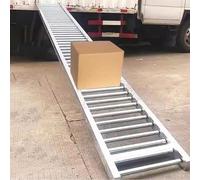 Portable Foldable Industrial Conveyor Belt, Light-Duty Stainless Steel Unpowered Roller Slides for Truck Trailer, 2m/6.5ft Length, 23.6in Width, Ideal for Commercial Use