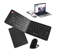 Portable Foldable Keyboard - Bendable Keyboard, Foldable Pocket Keyboard,Portable Ultra Slim Folding Keyboard for Most Tablets, Laptops and Smartphones, Support 3 Devices