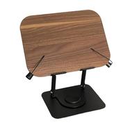 Portable Foldable Laptop Stand with Wooden Finish and Aluminum Build Cookbook Brackets for Stability and Durability Aluminum Desk Holder