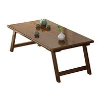 Portable Foldable Low Table - Brown Small Dining & Coffee Table Compact Bedside Table 80x50x34cm Ideal for Small Spaces Easy to Store Versatile Use