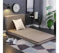 Portable Foldable Memory Foam Mattress - 8cm Thick Single Sleeping Pad for Camping Travel & Home - Soft Futon Z Bed Cube Light Brown 200x90 cm