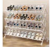 Portable Foldable Metal Shoe Rack, 3/4/5/6 Tiers Free Standing Shoe Organizer for Hallways and Bedrooms, Ideal Shoe Storage for Small Spaces