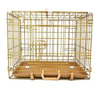 Portable Foldable Metal Wire Pet Cage with Tray, Ideal for Indoor Cats, Kittens, Puppies, Rabbits, and Guinea Pigs - Easy Carry Handle Included