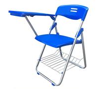 Portable Foldable Office Chair with Writing Board Space-Saving Blue Folding Chairs for Meetings Ideal for Conference Rooms and Home Use Lightweight and Convenient Training Set