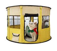 Portable Foldable Pet Playpen,Collapsible Round Pet Park, Exercise Pen Kennel Crate Cage Tent,Dog Pet Cat Rabbit Guinea Pig Fabric Playpen,Indoor/Outdoor Use Washable