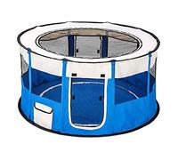 Portable Foldable Pet Playpen,Collapsible Round Pet Park, Exercise Pen Kennel Crate Cage Tent,Dog Pet Cat Rabbit Guinea Pig Fabric Playpen,Indoor/Outdoor Use Washable