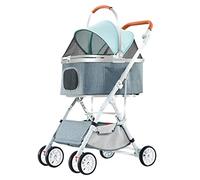 Portable Foldable Pet Stroller, Detachable Carrier with Breathable Mesh for Dogs & Cats up to 44 lbs, Perfect for Travel & Outdoor Adventures