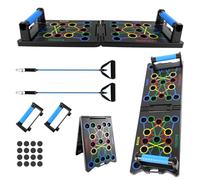 Portable Foldable Push Up Board, 24-In-1Multifunctional Press Up Board Home Fitness Training Equipment with Resistance Bands, Anti-slip Handle, for Exercise the Muscle of the Upper Body for Men Women