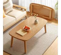 Portable Foldable Rectangular Coffee Table - Small Minimalist Japanese Style Low Floor Table for Bedroom Living Room Balcony No Assembly Required Ideal for Small Spaces