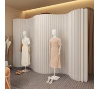 Portable Foldable Room Divider, Kraft Paper Partition Screen, Mobile Telescopic Separator for Office, Exhibition, Home, 1.8M×4M