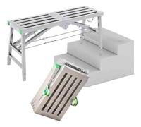 Portable Foldable Scaffolding Scaffold Tower Ladder Stool Bench, Adjustable working platform rated to 400kg, Adjustable Height,40cm,140cm