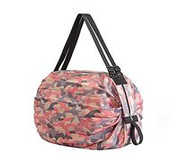Portable Foldable Shopping Bag, Reusable Shopping Bag, Foldable Shopping Grocery Bag with Zip Sports Travel Shoulder Bag for Grocery Shopping Picnic Camping Gym (A)
