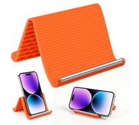 Portable Foldable Silicone Aluminum Phone Holder, Flexible Bendable Multi-Angle Adjustable Anti-Slip Desktop Mount for Phone Tablet Laptop, Ergonomic Stand for Travel Flight Office Home Essentials